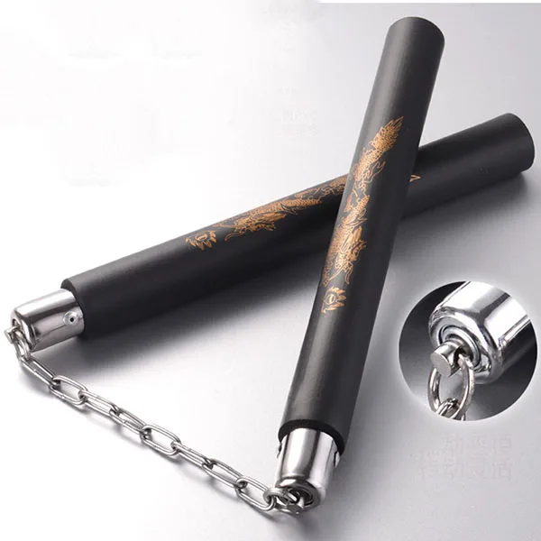 Black Единоборства Nunchakus Дракон губка утолщение Nunchaku Брюс Ли Кунг фу черный красный палка Дети Взрослые спортивные развлечения - Цвет: Black