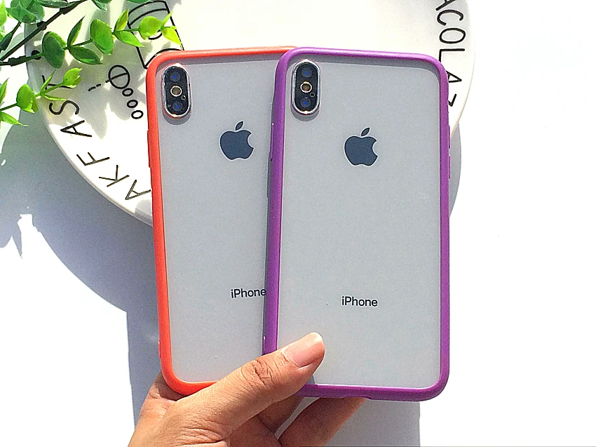 Прозрачный жесткий чехол для телефона+ Мягкий ТПУ чехол для Apple iPhone X XR Чехол 7 8 Plus чехол для iPhone6s iPhone XS 11Pro Max чехол