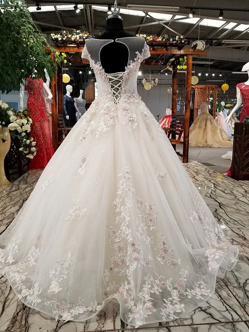 LS00219 свадебное платье кружевные цветыпростые дешевые торжественное 2018 с