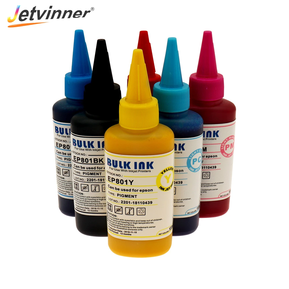 Jetvinner 6 цветные универсальные пигментные чернила для струйных принтеров Epson R250 L350
