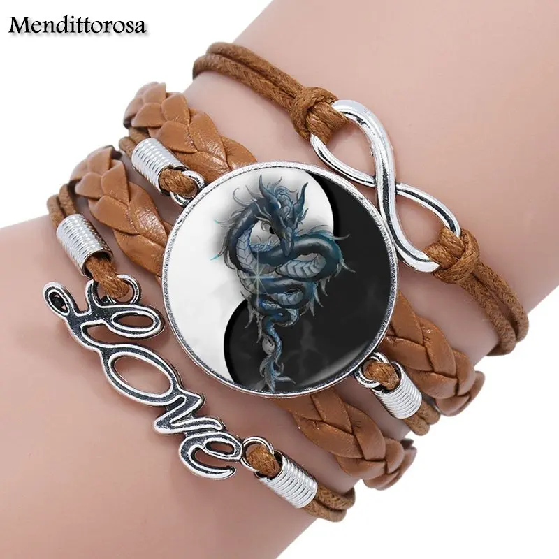 Mendittorosa Ying Yang Taichi ювелирные изделия классический стеклянный кабошон Многослойный