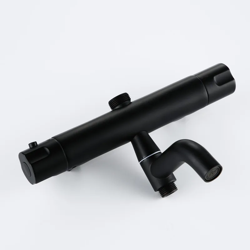 Смеситель для ванной комнаты Smesiteli матовый черный Термостатический смеситель