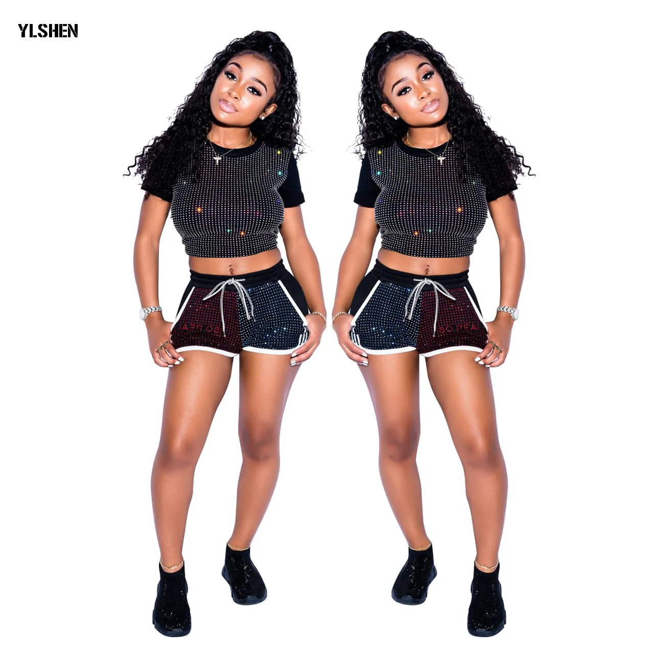 Комплект из 2 предметов размера плюс женский сексуальный спортивный костюм с