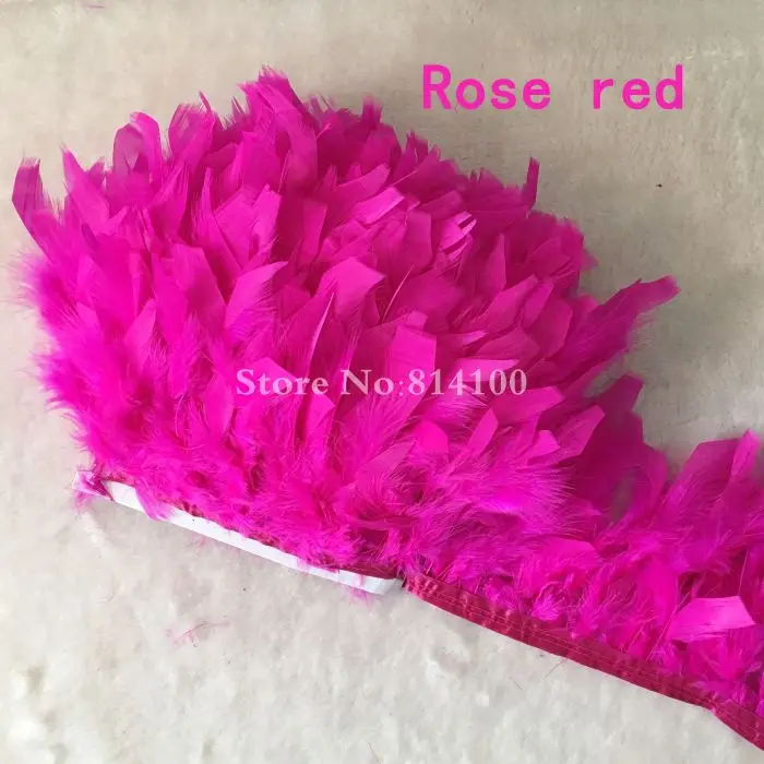 Rose Red 10 ярдов/партия темно-зеленый индюшат перо бахрома перо шлейф отделка 10-15 см Марабу перо пушистый для вечеринки одежда аксессуары - Цвет: Rose Red
