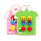 Новая одежда кнопка Threading Basic  Life Skills Toys для детей навыки координации рук и глаз Обучающие Развивающие деревянные игрушки