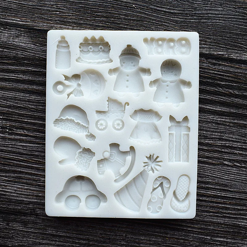 3D Детские игрушки формы бутылки молока корзина автомобиля платье помадка Gumpaste