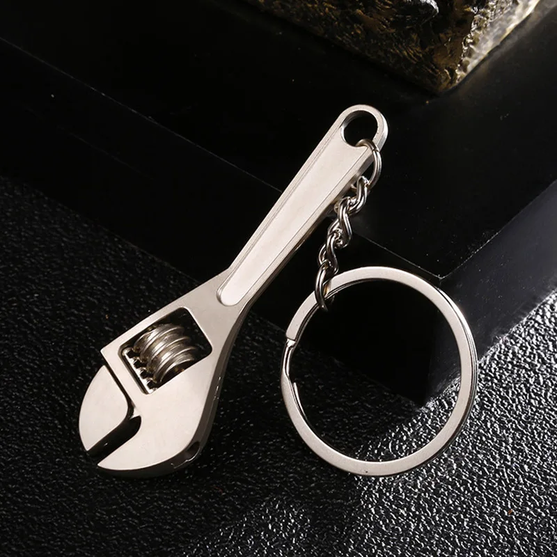 as show Mini Metal Adjustable Tool Wrench Spanner Key Chain Ring Keyring Gift SLC88 - Цвет: as show