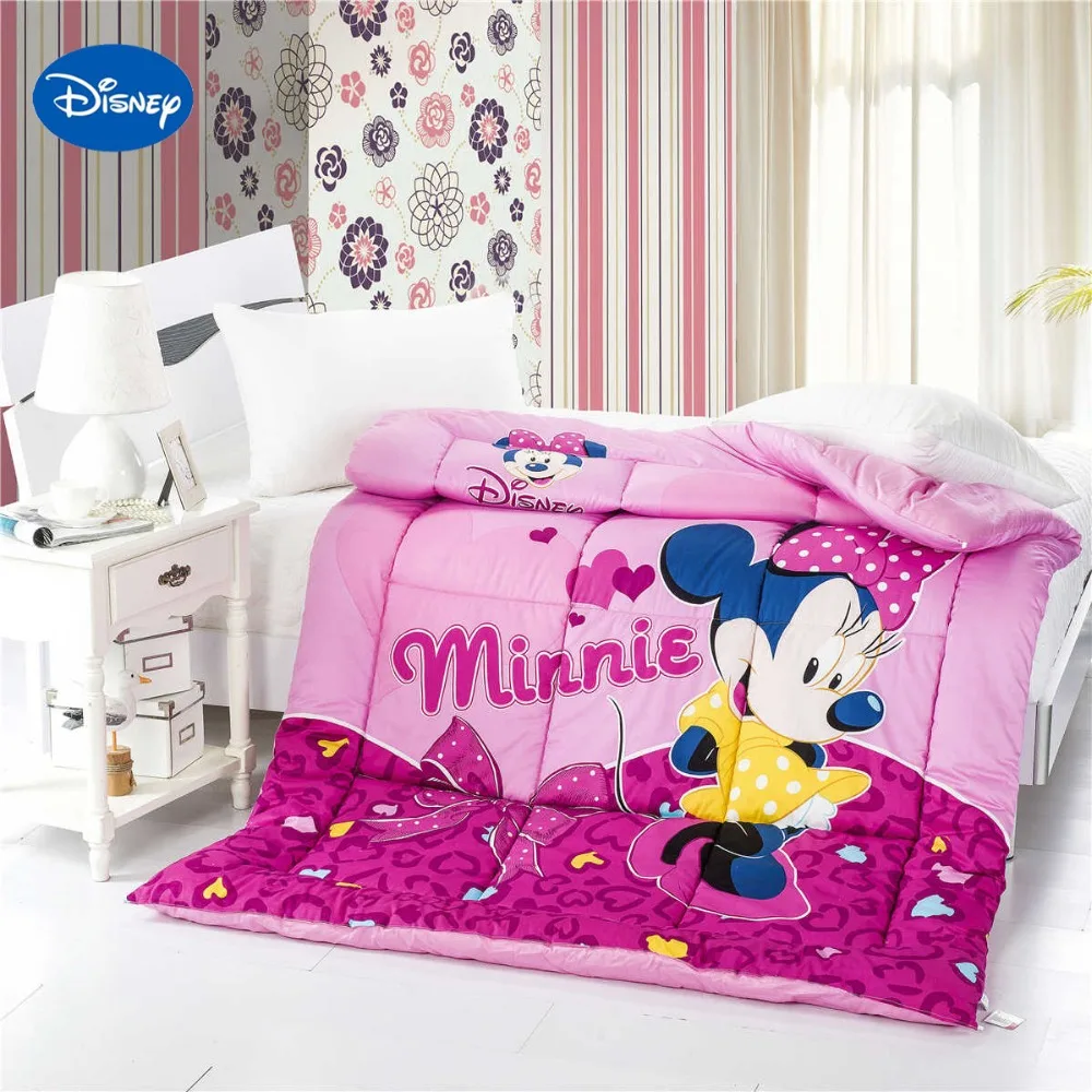 Стеганое одеяло с принтом Минни Маус односпальное Двухспальное для девочек 100%