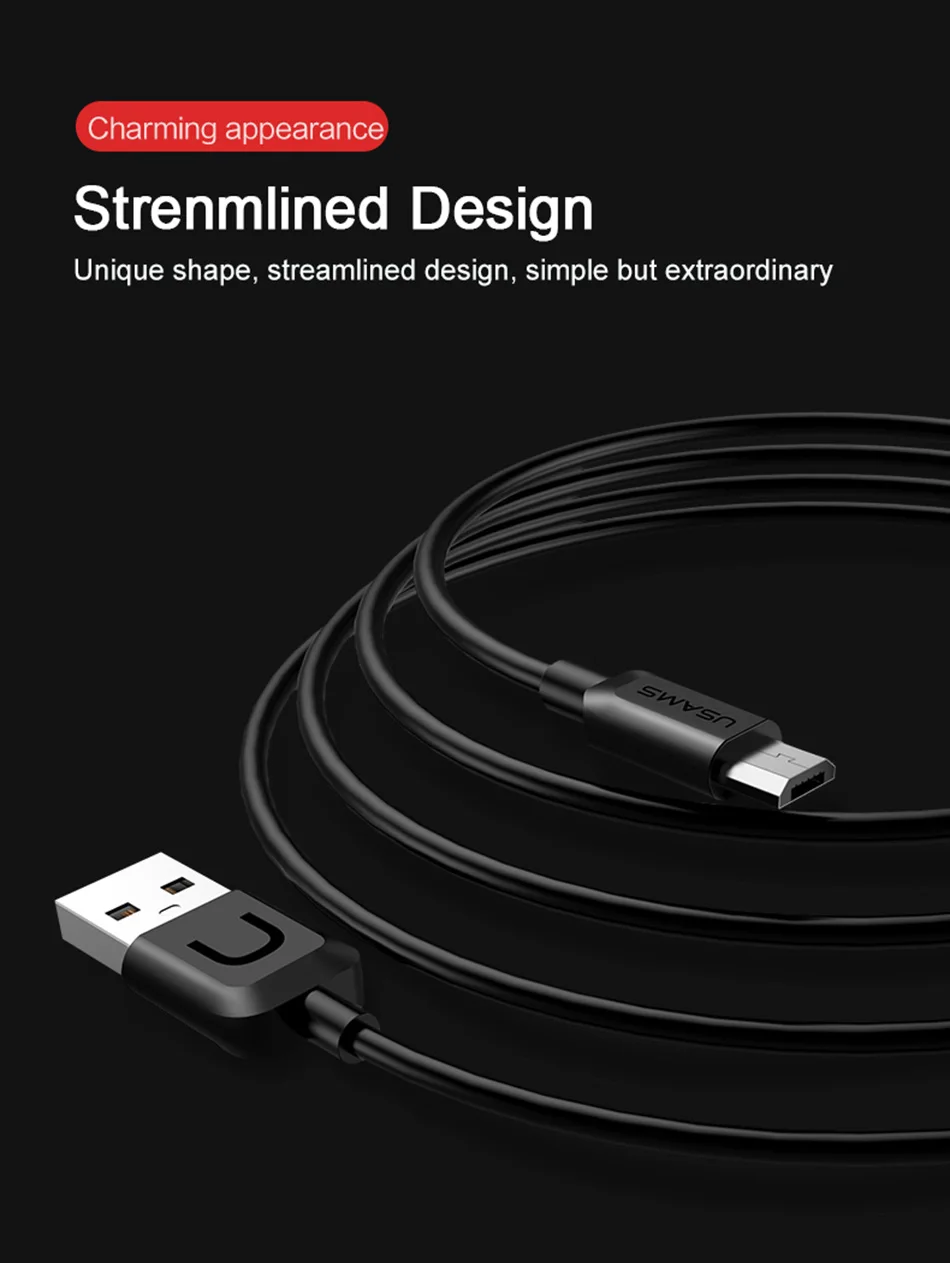 USAMS кабель для передачи данных для Android Xiaomi Micro USB Max 2A Быстрый зарядный кабель для передачи данных для samsung Microusb для синхронизации данных Зарядное устройство кабель 10 шт./упак