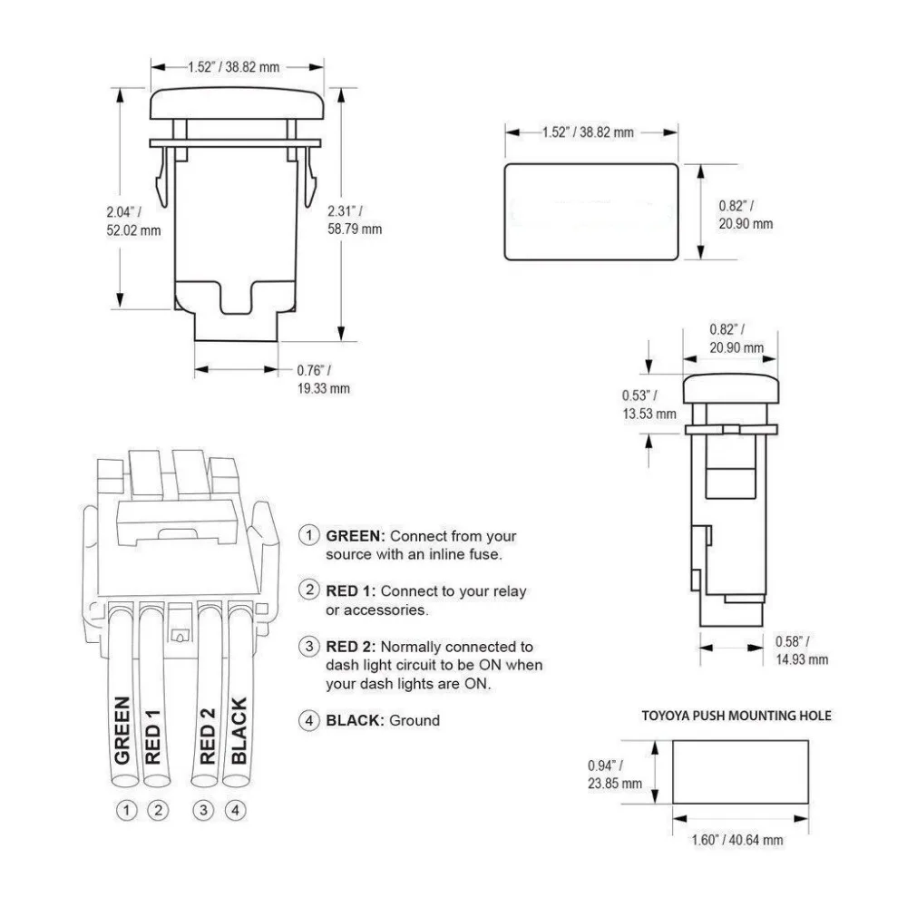 Светодиодный синий кнопочный переключатель 12 В с разъемом Комплект проводов для