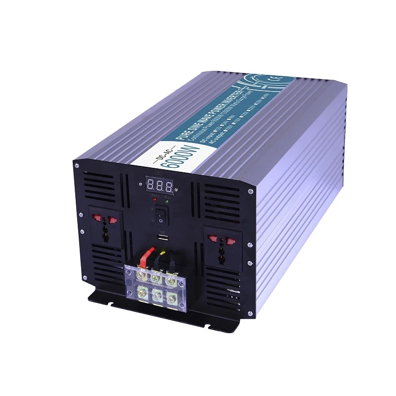 Высокого Поу 6000 Вт чистый синусоидальный инвертор DC24V/48 В к AC110V/220 решетки