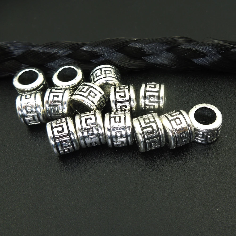 Бусины с большим отверстием античные серебряные металлические бусины для
