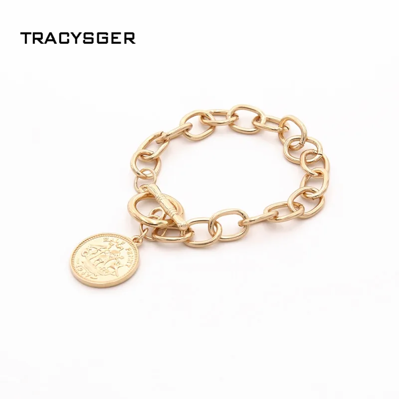 AL SL84292/TRACYSGER/горячая Распродажа женский браслет с головой королевы|Цепочки и