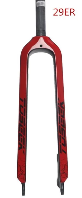 29er red TOSEEK ультра-светильник Mtb углеродная вилка 2" /27,5"/2" коническая углеродная вилка для горного велосипеда аксессуар для велосипеда - Цвет: 29er red