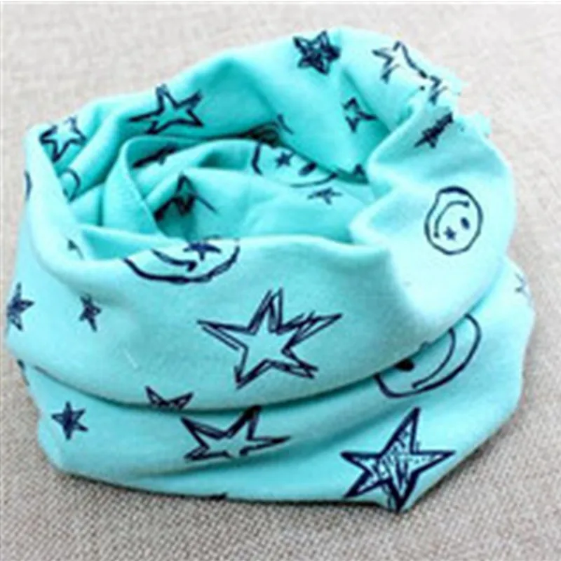 Новый хлопковый Детский шарф с изображением совы звезды смайлика круглым