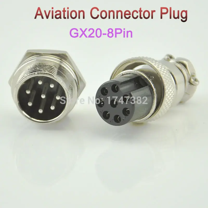 

Free Shipping 1 pair GX20-8P Male & Female Plug GX20 8P Diameter 20mm Wire Panel Circular Connector Aviation Socket PLug