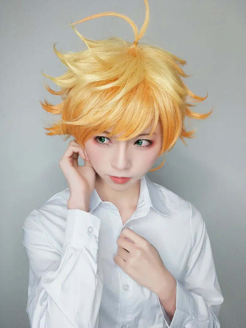 Парик для косплея аниме Yakusoku no Neverland мужчин и женщин парик оранжевый |