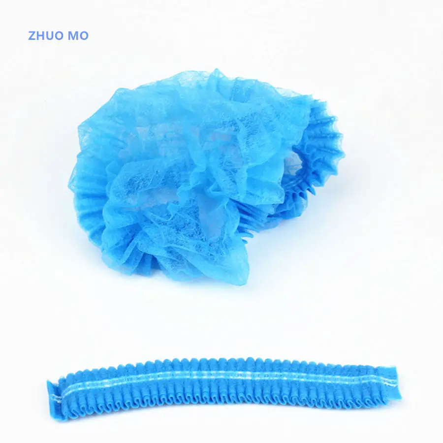 100 шт. одноразовая шапочка для душа мужчин и женщин Нетканая плиссированная