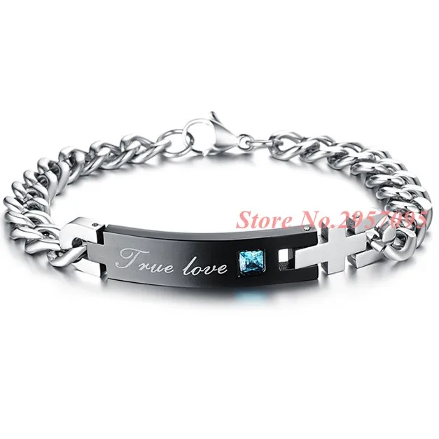 Браслет для пар с кристаллами из нержавеющей стали | Украшения и аксессуары