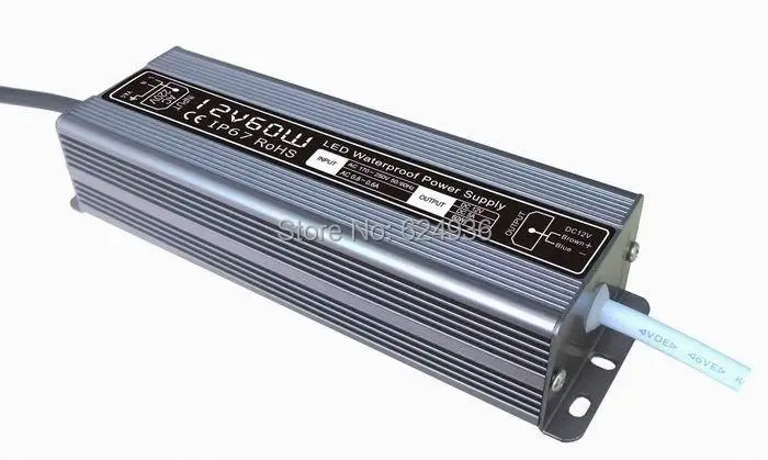 Waterproof LED Driver Power Supply Transformer 2.5A 60W Input AC110/240V Output DC24V | Лампы и освещение
