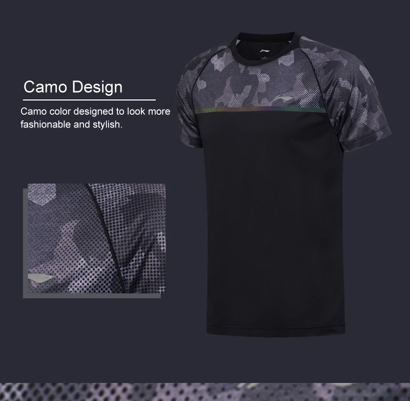 Li-Ning, мужские футболки для бадминтона, дышащий светильник, футболка для соревнований, топ, удобная спортивная футболка с подкладкой для фитнеса, AAYN161 MTS2714