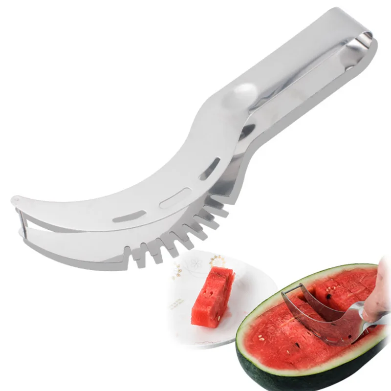 watermelon cutter Нержавеющая сталь арбуз резак пластиковый слайсер переносной резак щипцы фрукты дыня инструменты арбуз кубики кухонные аксессуары - Цвет: watermelon cutter