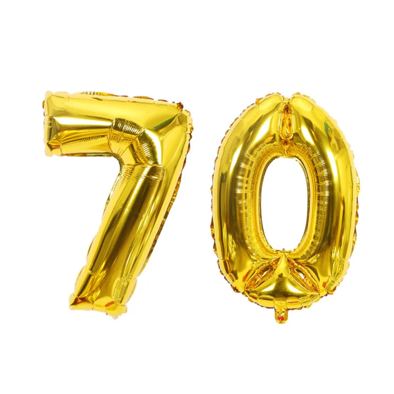 gold70 40 дюймов 32 дюйма Золотое серебряное число Фольга воздушные шары 10 20 30 40 50 60 70, 80, 90 лет ребенок День Святого Валентина День Валентина Юбилей вечерние Декор - Цвет: gold70