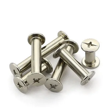 

20pcs M5*4/5/6/8/10/12/15/20mm Chicago screw Snap Rivet Book Butt screw Photo Album binding post screws M4 inner thread OD5mm