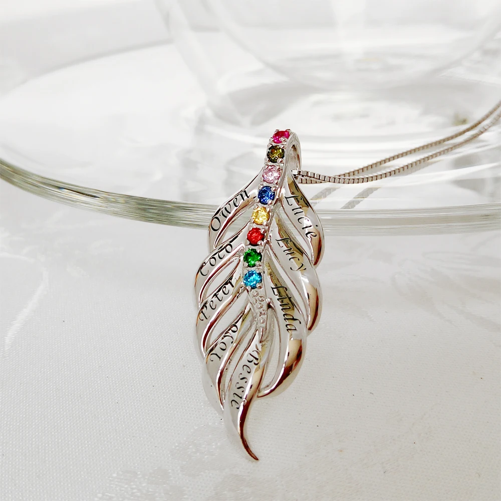 AIJAJA 925 Стерлинговое Серебро Ожерелья Подвески персонализированные семья лучшие