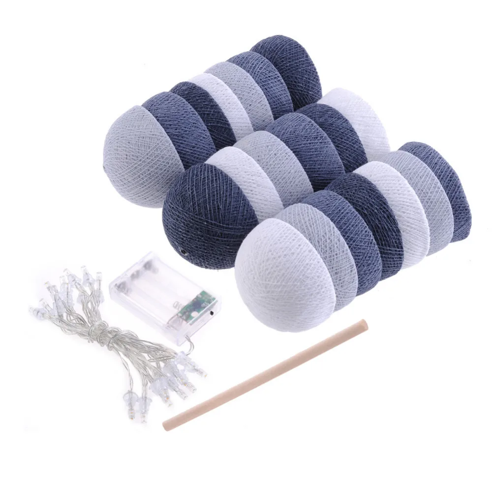 4 Colors 20Pcs/lot Led Cotton Ball String Light LED Garland Fairy Lights Christmas Lights For Party Wedding Bedroom Decoration - Испускаемый цвет: A