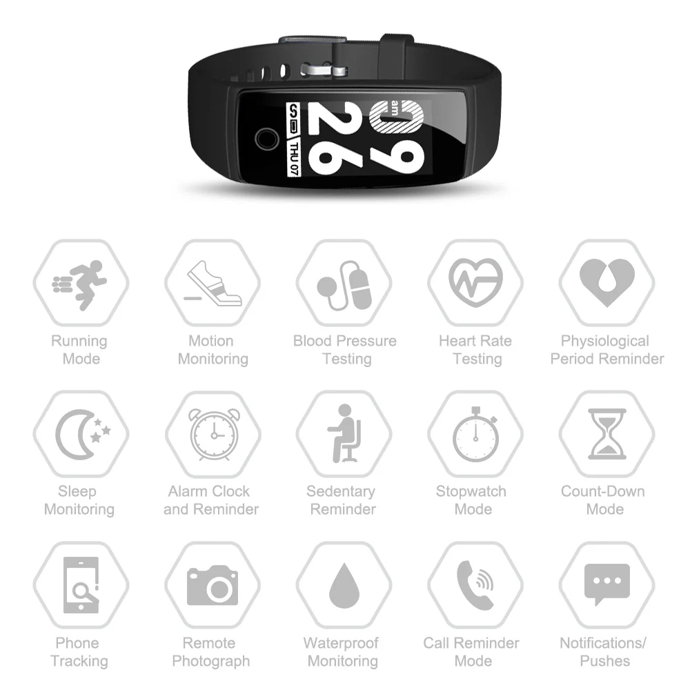 Отель Riversong волна BP Pro Smart часы 0 96 ''OLED Bluetooth 4 браслет здоровья Браслет