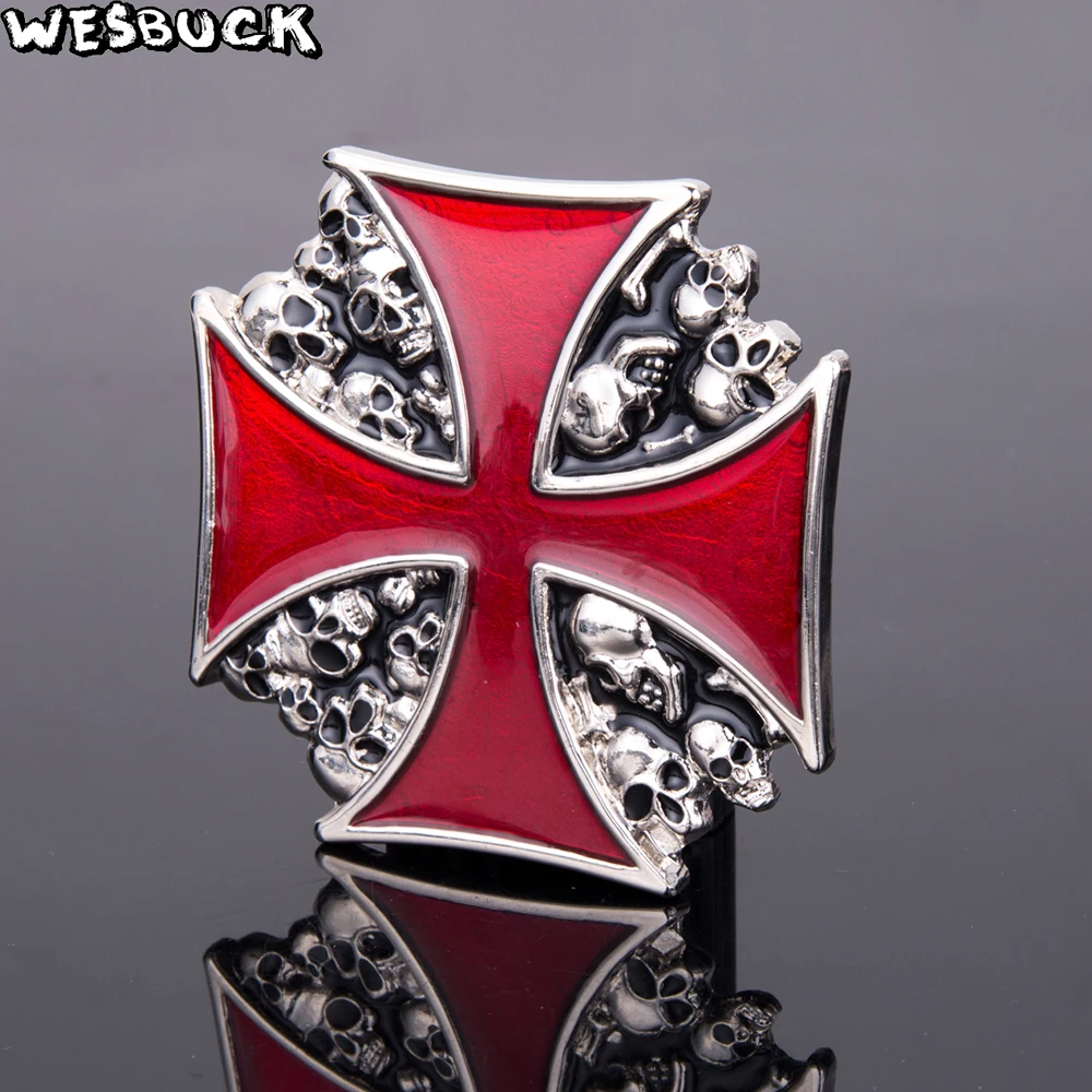 5Pcs MOQ крутые пряжки с черепом WesBuck бренд пересечения металлические ремня для