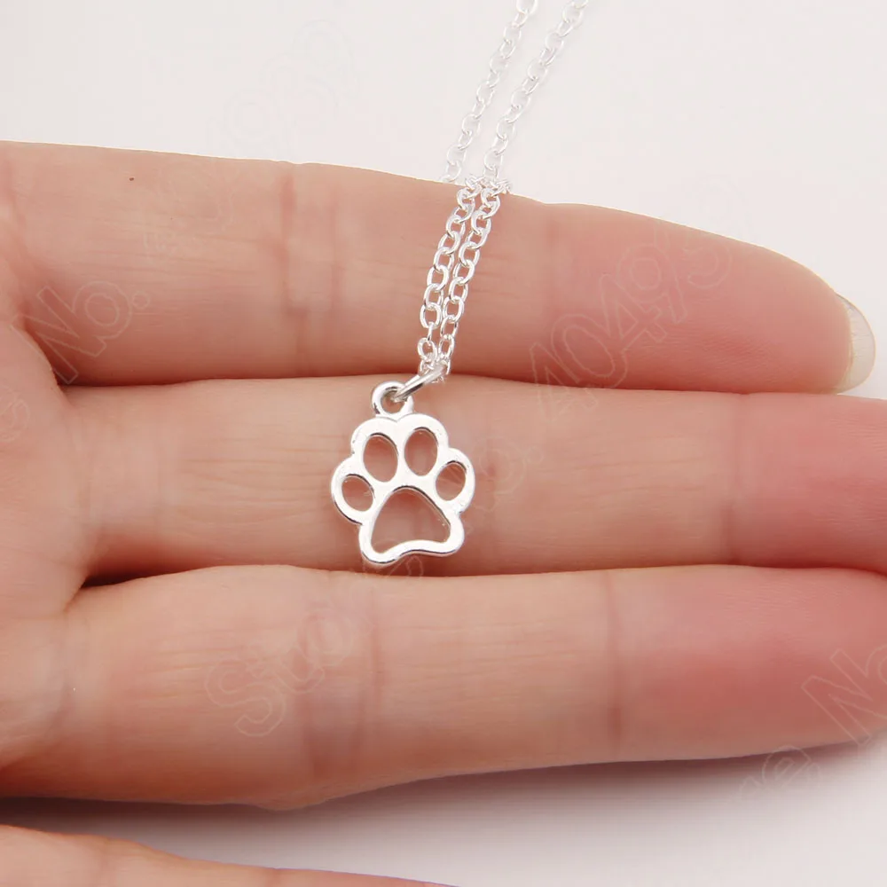 

Dog Paw Print Necklace Dainty Pendant Puppy Paw Print Lover Memorial Pet Necklaces & Pendants Hunter Christmas Gift Lead Free