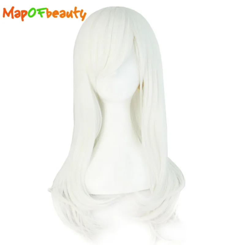 MapofBeauty 24 дюйма длинные косплей белый фиолетовый черный золотой розовый парики
