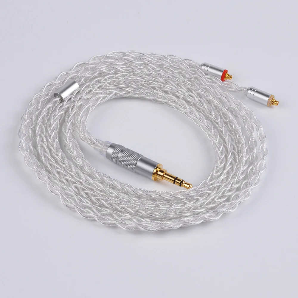 8 штук кабель MMCX для Shure SE215 SE535 SE846 2 pin для ZS10 ZST ZAR для sony 3,5 мм 2,5 мм 4,4 мм Баланс серебро Фольга кабели