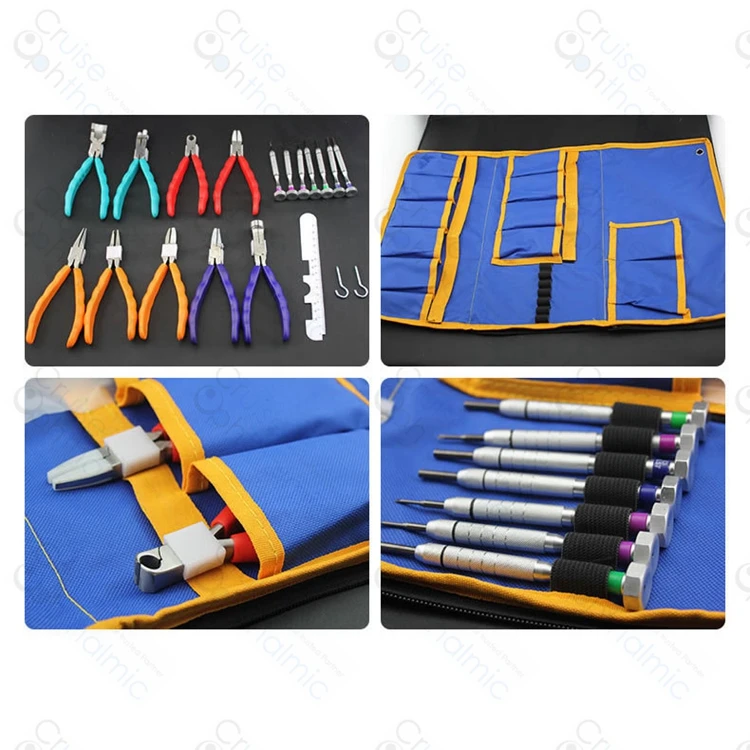 Набор инструментов для ремонта оптических очков ST 961 7 шт. отвертки 9 плоскогубцев