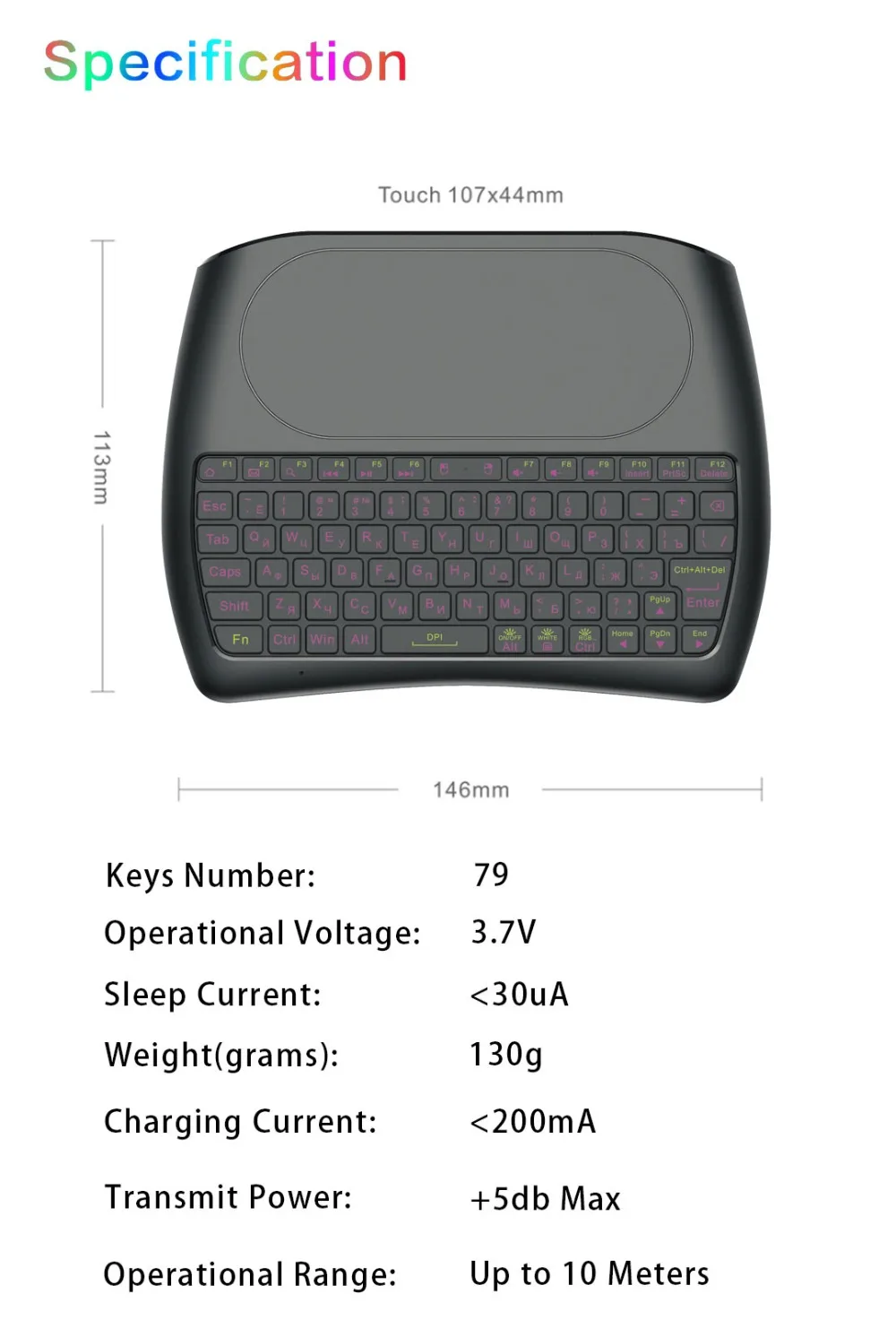 L8STAR подсветка D8 Pro Plus i8 Английский Русский 2,4 ГГц Беспроводная мини клавиатура Air mouse тачпад контроллер для Android tv BOX