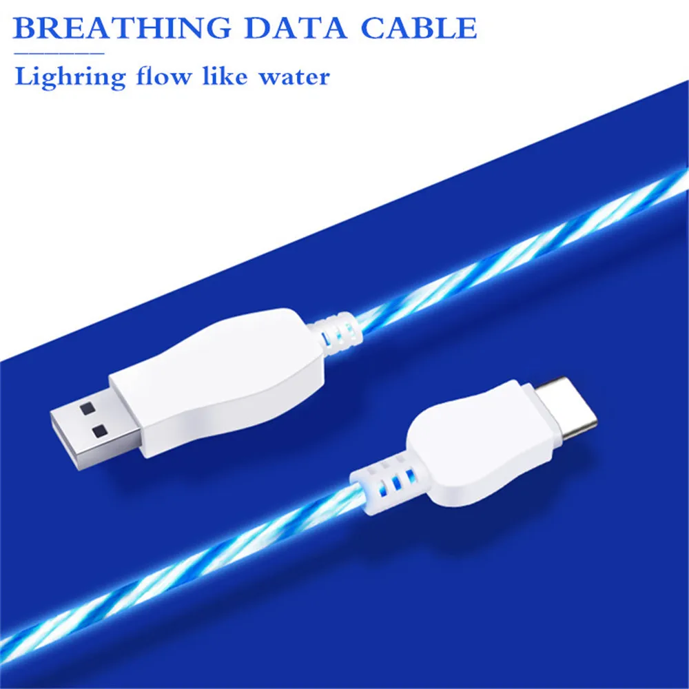 Кабель Micro USB, светодиодный, светящийся, зарядка через USB, зарядное устройство для iPhone 7, samsung Galaxy Note 8, 9, Android, кабель для зарядки мобильных телефонов