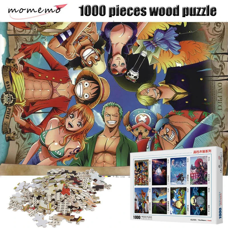 MOMEMO one piece Partners мультфильм аниме деревянные пазлы 1000 штук головоломки детские развивающие игрушки подарок украшение дома