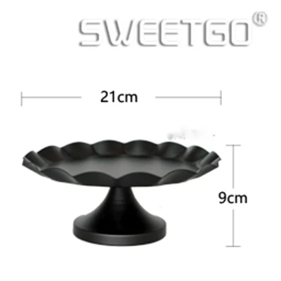 Medium SWEETGO " /6"/" металлический торт стенд черный цвет кекс пластина Инструменты для торта поднос для парфюмерии конфеты бар аксессуар для украшения дома - Цвет: Medium