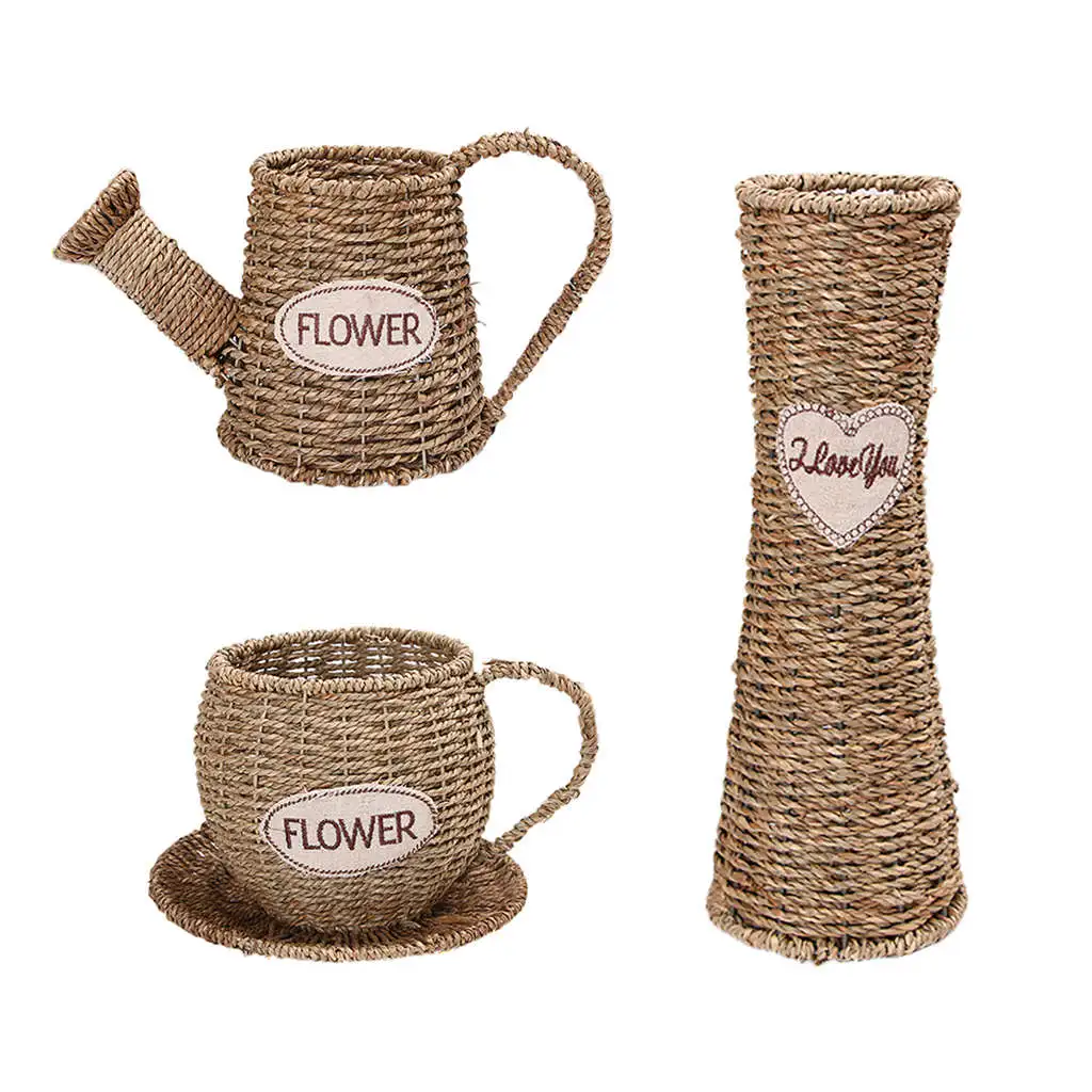 GVCD корзины ручной работы для хранения цветов зеленые цветочные горшки дома