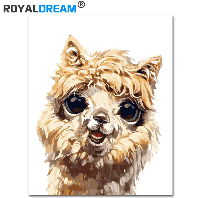 Набор для рисования по номерам ROYALDREAM Wow Alpaca милые животные сделай сам рисование