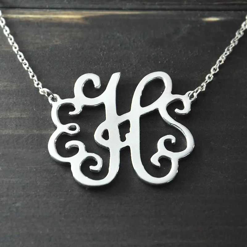 

Custom nacklace Alloy monogram necklace,Initials necklace personalized jewelry