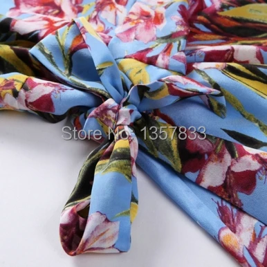Spray Floral Woman Silk Short Dress RLHF140715009|Женские платья| |