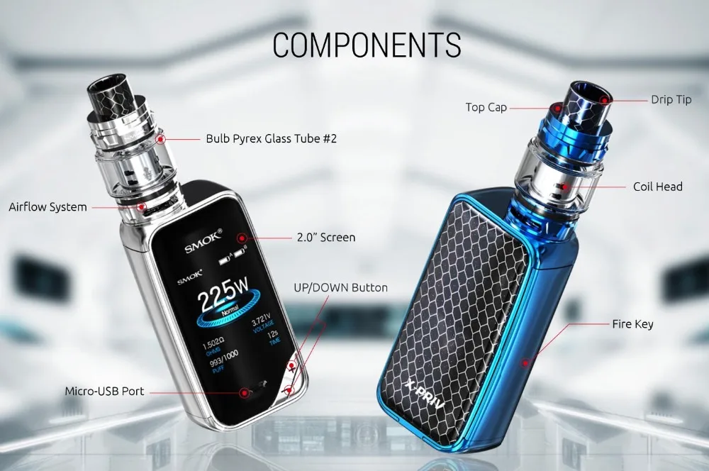 SMOK X-PRIV набор электронных сигарет 225 Вт X PRIV Box Mod с TFV12 Prince Tank 8 мл испаритель VAPE SMOK XPRIV Kit