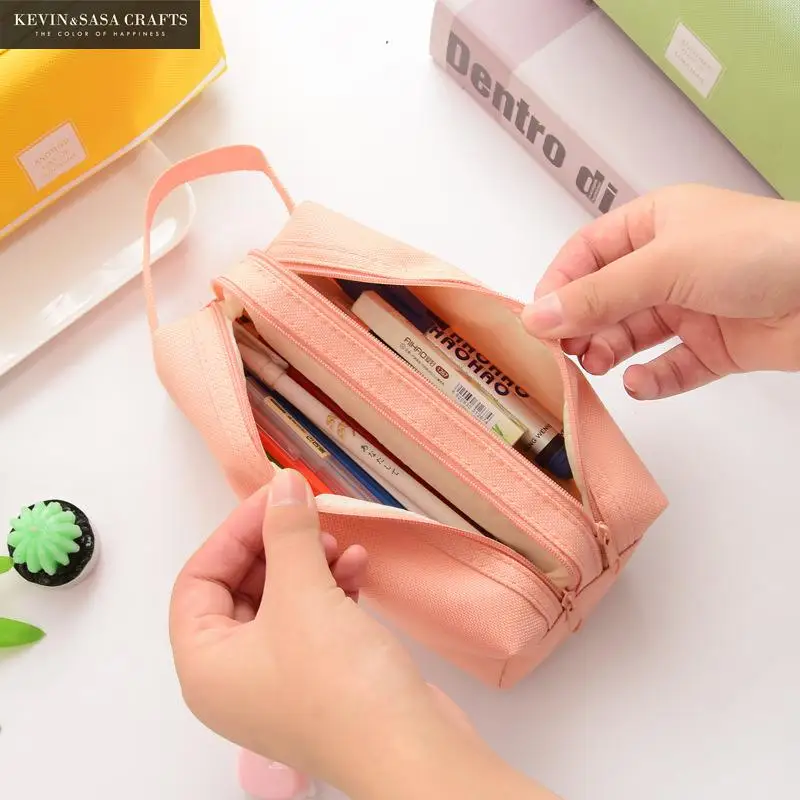 Большой однотонный чехол карандаш качественные школьные принадлежности из