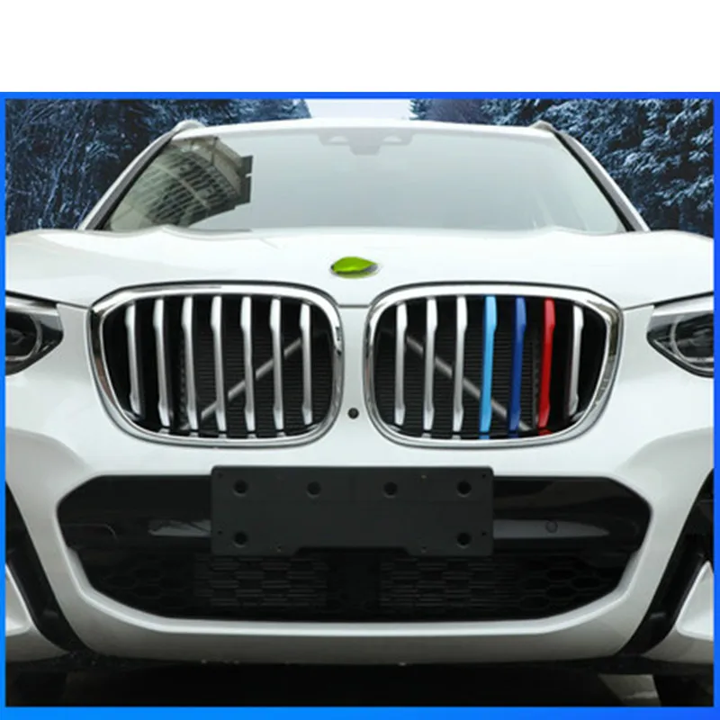 Овере стайлинга автомобилей спереди наклейки на решетку для BMW X3 E83 F25 G01 X4 F26 G02 2018
