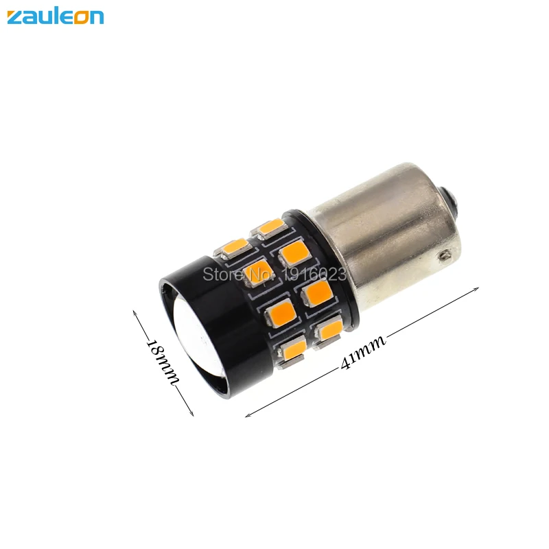 Zauleon 2 шт. S25 1056 7507 BAU15S PY21W светодиодный Янтарный Желтый 543 люмен 21 Светодиодный