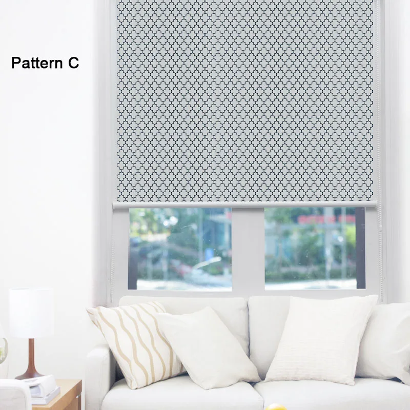Pattern C CASAYA, пасторальный стиль, рулонные шторы с геометрическим рисунком, затемненные шторы, шторы, Индивидуальный размер - Цвет: Pattern C