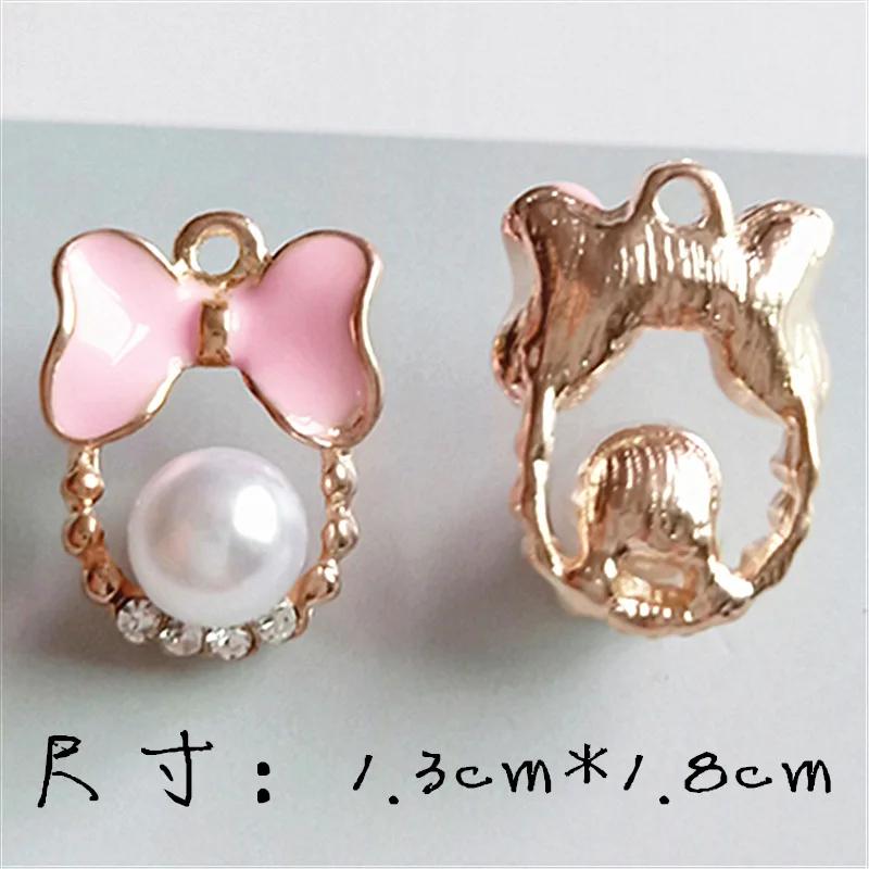 10 шт. амулеты из эмалей и горного хрусталя с жемчужным бантом браслет волос